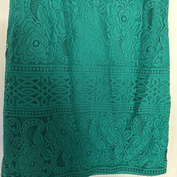 Eliza J Sleeveless Floral Lace Overlay Mini Shift Dress Cocktail Green Sz 2 - Picture 4 of 9